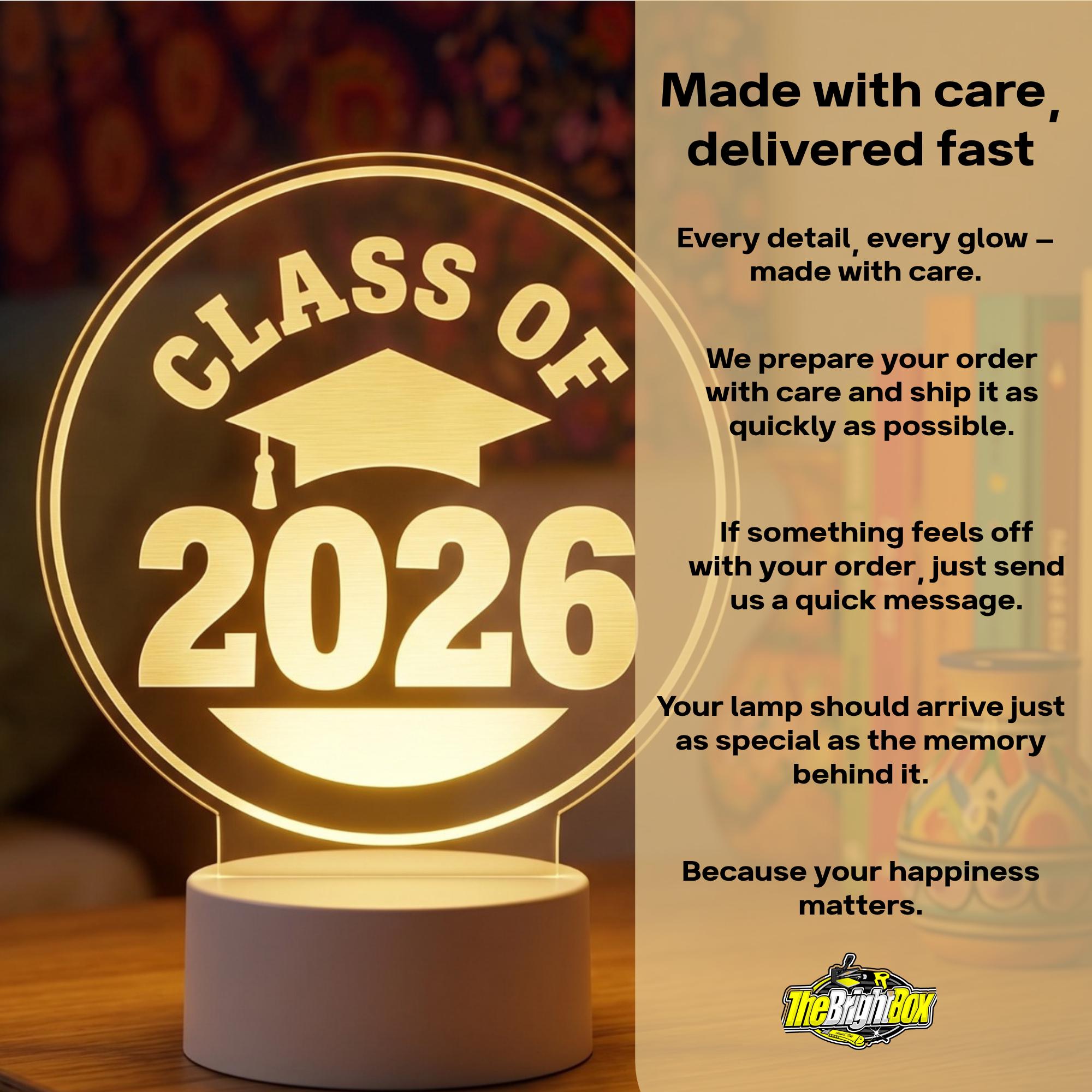 Class of 2026 Graduation Lamp: Personalized Acrylic Night Light Keepsake
