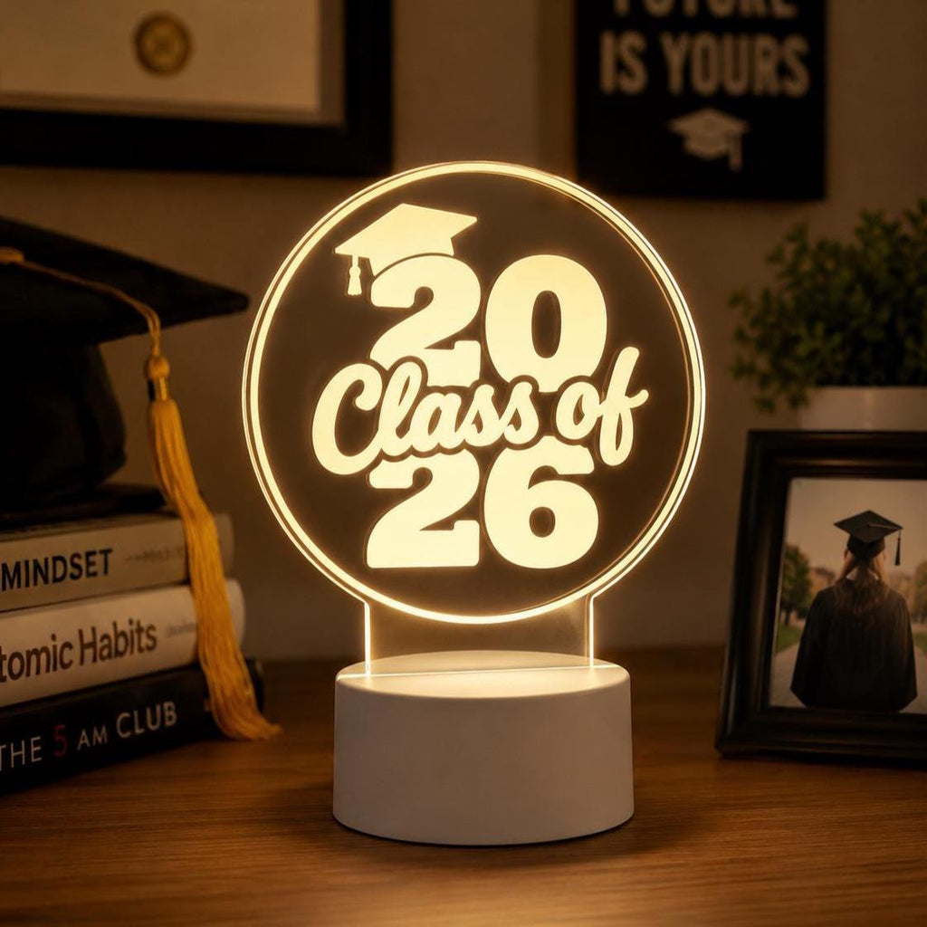 Class of 2026 Graduation Lamp: Personalized Acrylic Night Light Keepsake
