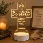 Custom Bible Verse LED Night Light: Christian Faith Cross