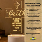 Custom Bible Verse LED Night Light: Christian Faith Cross