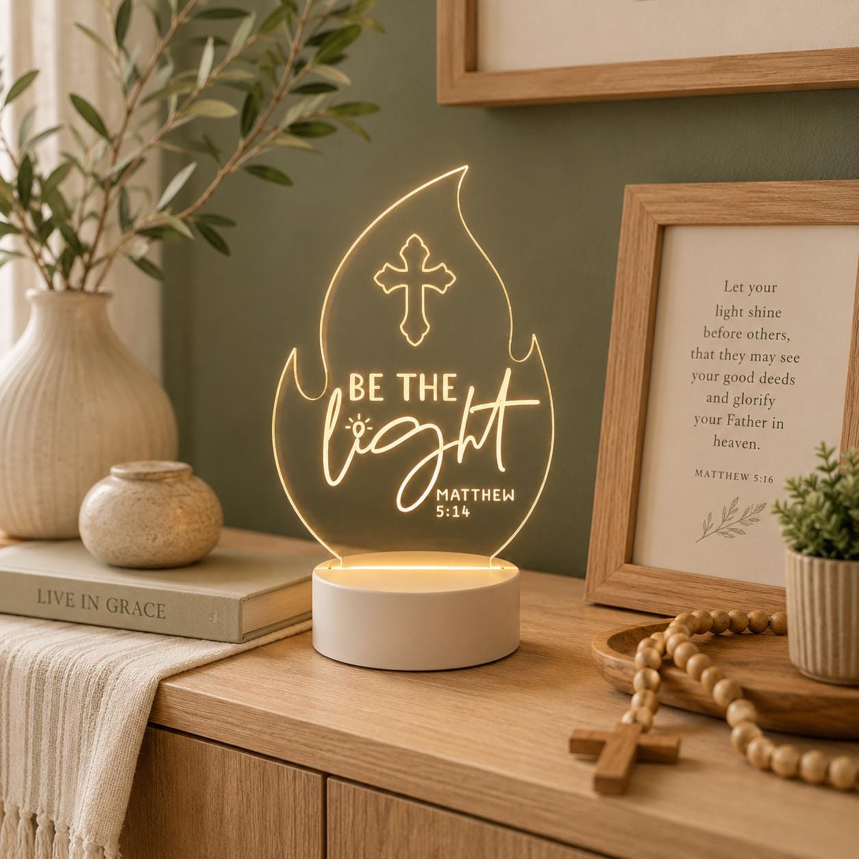 Custom Bible Verse LED Light | Matthew 5:14
