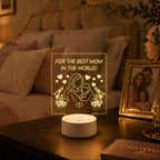 Mother and Baby Acrylic Night Light | Mother's Day Keepsake, Floral Design
