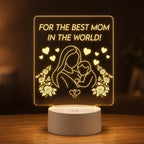 Mother and Baby Acrylic Night Light | Mother's Day Keepsake, Floral Design