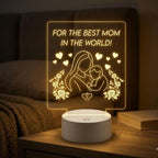 Mother and Baby Acrylic Night Light | Mother's Day Keepsake, Floral Design