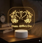 Floral Heart Acrylic Night Light for Mom | Happy Mother's Day Gift