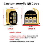 Custom Acrylic QR Code Sign | Gold Mirror Payment Display | Business Stand