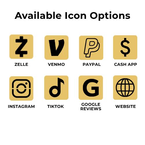 Custom Acrylic QR Code Sign | Gold Mirror Payment Display | Business Stand