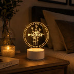 Christian Mother Proverbs 31:28 Floral Acrylic LED Night Light