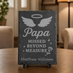 Personalized Memorial Slate Stone | Laser Engraved Remembrance Plaque | Custom Sympathy Gift | In Loving Memory Stone