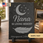 Personalized Memorial Slate Stone | Laser Engraved Remembrance Plaque | Custom Sympathy Gift | In Loving Memory Stone