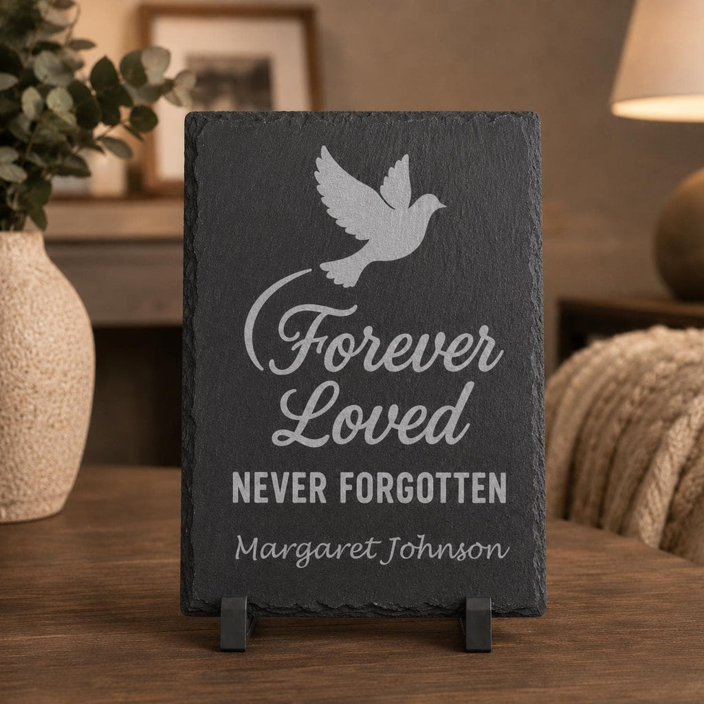 Personalized Memorial Slate Stone | Laser Engraved Remembrance Plaque | Custom Sympathy Gift | In Loving Memory Stone