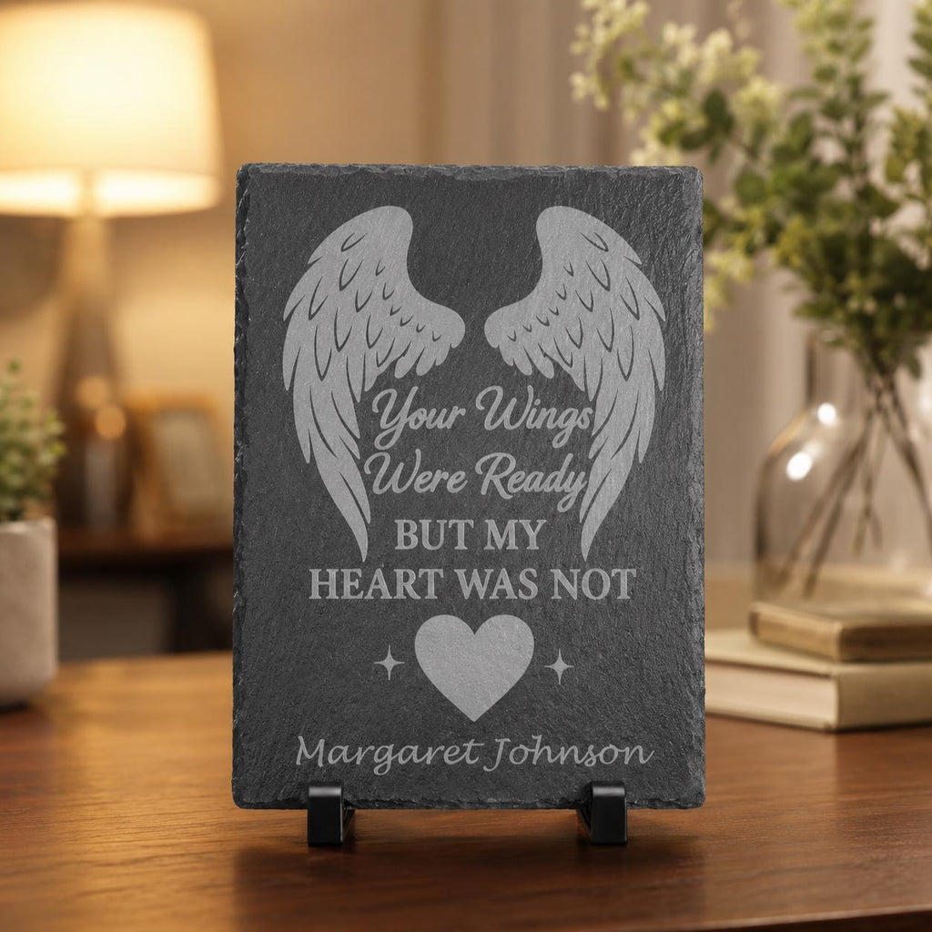 Personalized Memorial Slate Stone | Laser Engraved Remembrance Plaque | Custom Sympathy Gift | In Loving Memory Stone