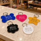 Personalized Acrylic Pet ID Tag | Custom Dog Tag | Dog Collar Name Tag | Cat ID Tag | Lightweight Pet Tag | Custom Pet Name Charm