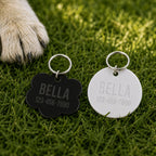 Personalized Acrylic Pet ID Tag | Custom Dog Tag | Dog Collar Name Tag | Cat ID Tag | Lightweight Pet Tag | Custom Pet Name Charm