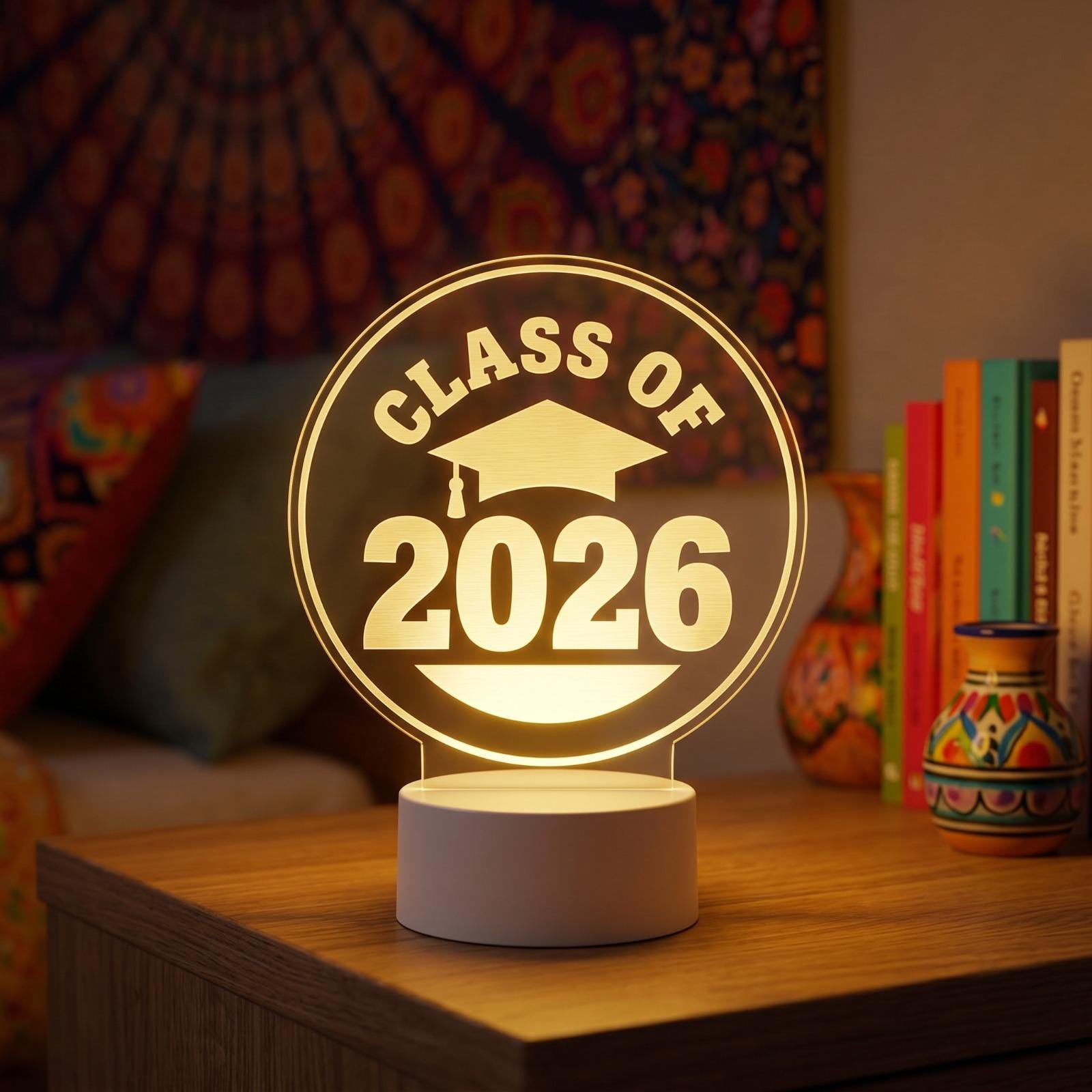 Class of 2026 Graduation Lamp: Personalized Acrylic Night Light Keepsake