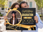 Personalized Graduation Yard Sign | Class of 2026 Black Gold Congrats Lawn Decor