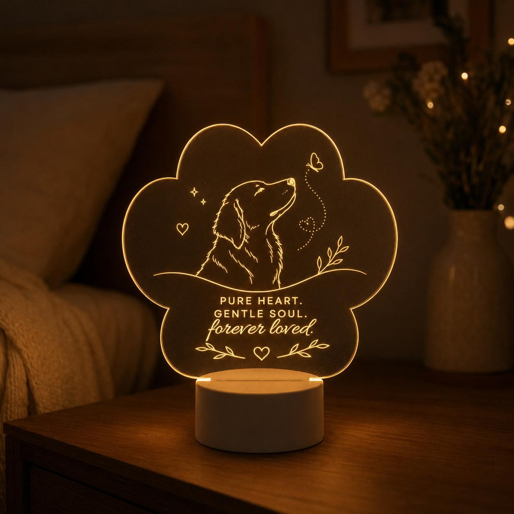 Personalized Pet Night Light: Dog Acrylic Lamp