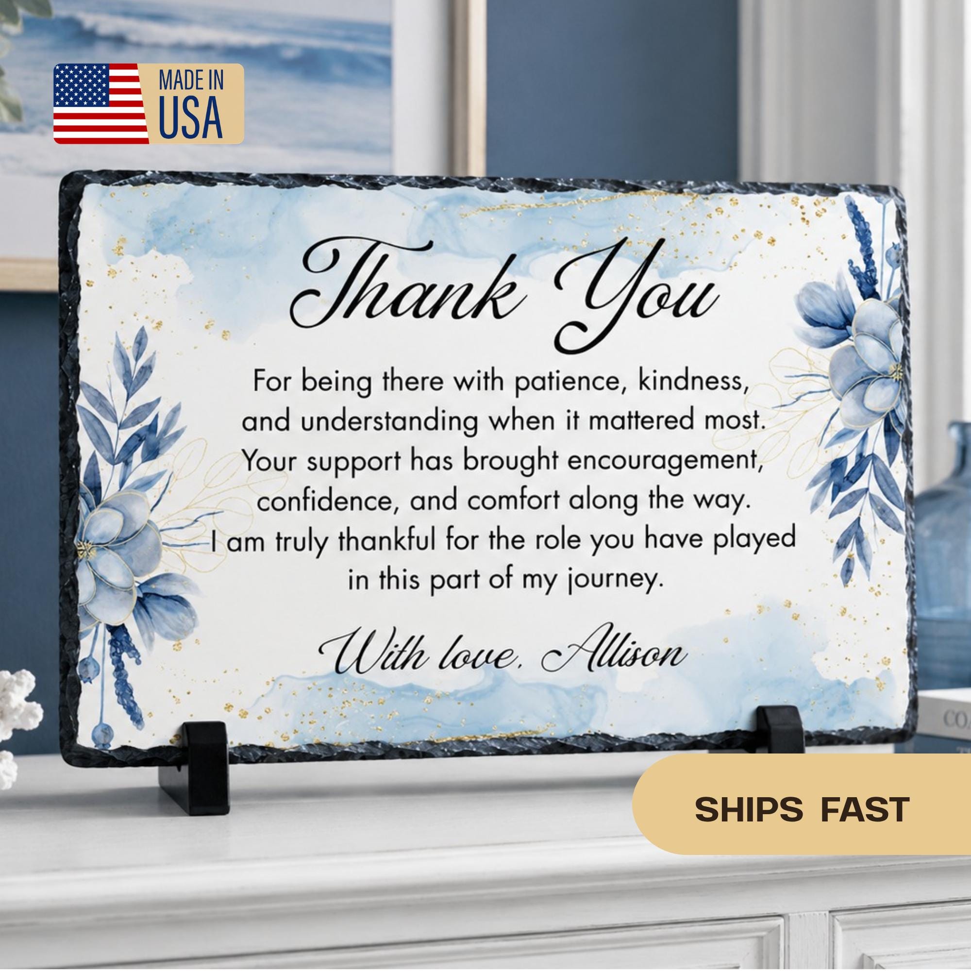 Personalized Thank You Stone Plaque Gift