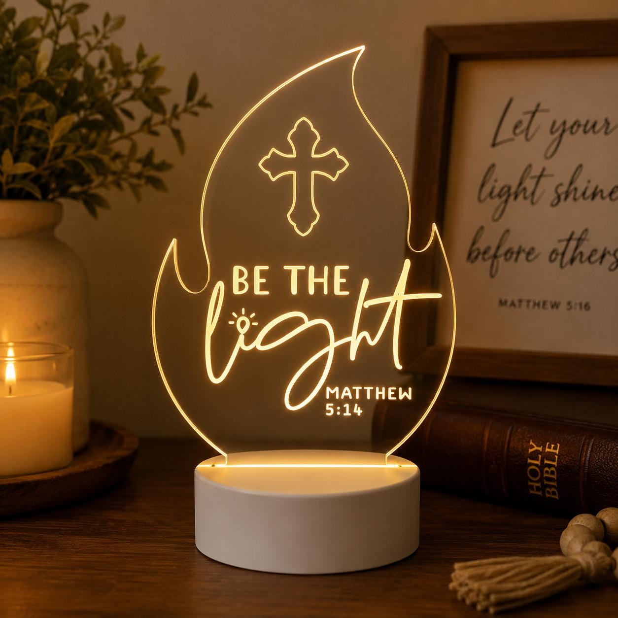 Custom Bible Verse LED Light | Matthew 5:14