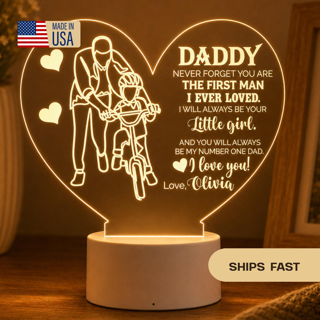 Personalized Daddy Night Light : Little Girl Little Boy