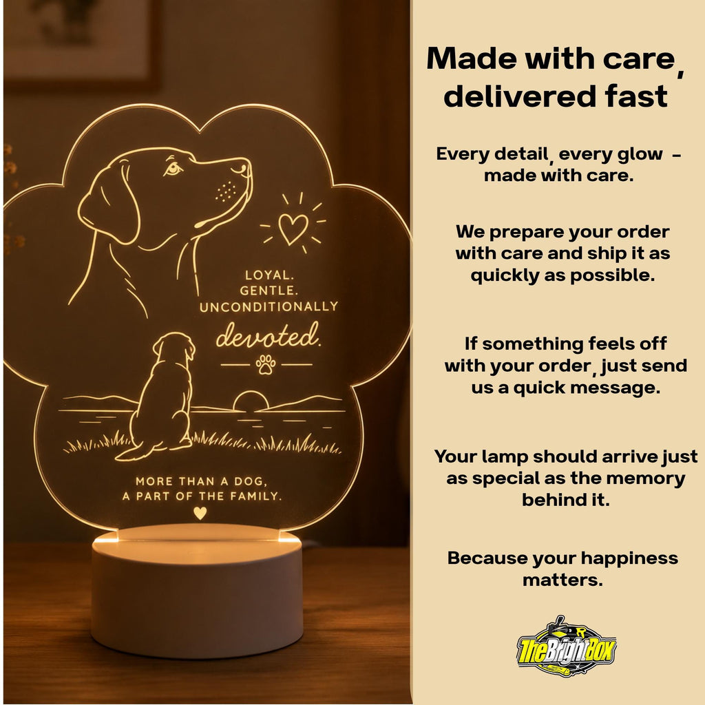 Personalized Labrador LED Night Light, Custom Acrylic Dog Lamp, Pet Lover Gift, Dog Memorial Gift, Cozy Bedroom Decor