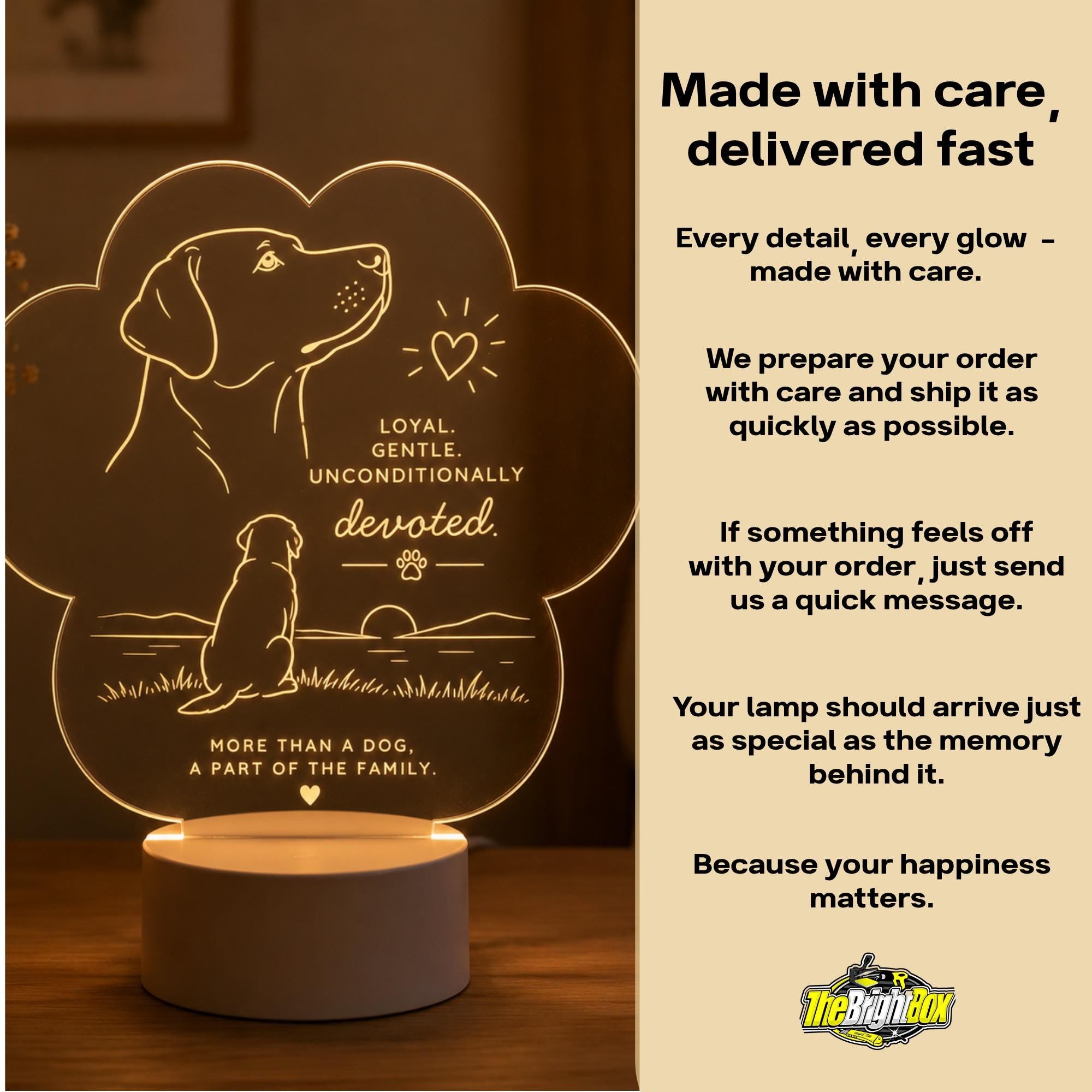 Personalized Labrador LED Night Light, Custom Acrylic Dog Lamp, Pet Lover Gift, Dog Memorial Gift, Cozy Bedroom Decor