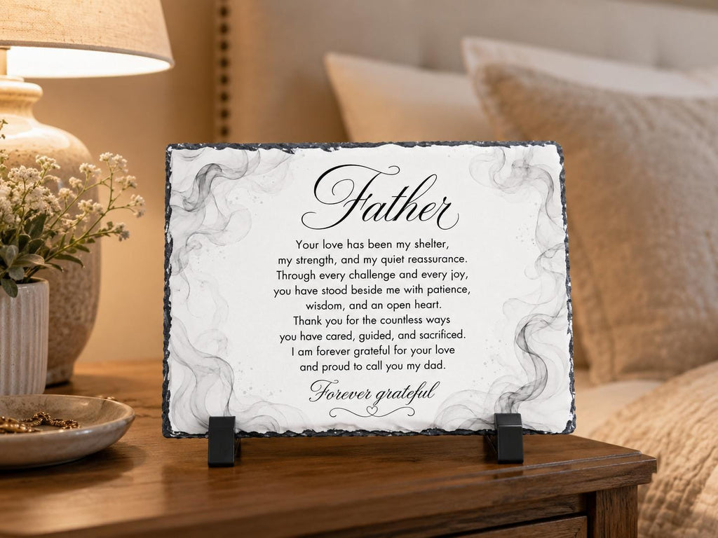 Personalized Father Stone Plaque, Custom Dad Gift, Father’s Day Gift, Sentimental Home Decor, Gift From Daughter Son