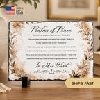 Personalized Psalm Stone Plaque, Christian Scripture Gift, Bible Verse Decor, Religious Table Sign, Prayer Plaque, Faith Gift for Home