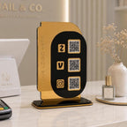 Custom Acrylic QR Code Sign | Gold Mirror Payment Display | Business Stand