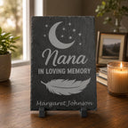 Personalized Memorial Slate Stone | Laser Engraved Remembrance Plaque | Custom Sympathy Gift | In Loving Memory Stone