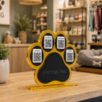 Custom Paw Print QR Code Sign | Pet Business Social Media Display | Acrylic Review Sign | Dog Groomer QR Code Stand | Pet Shop Counter Decor