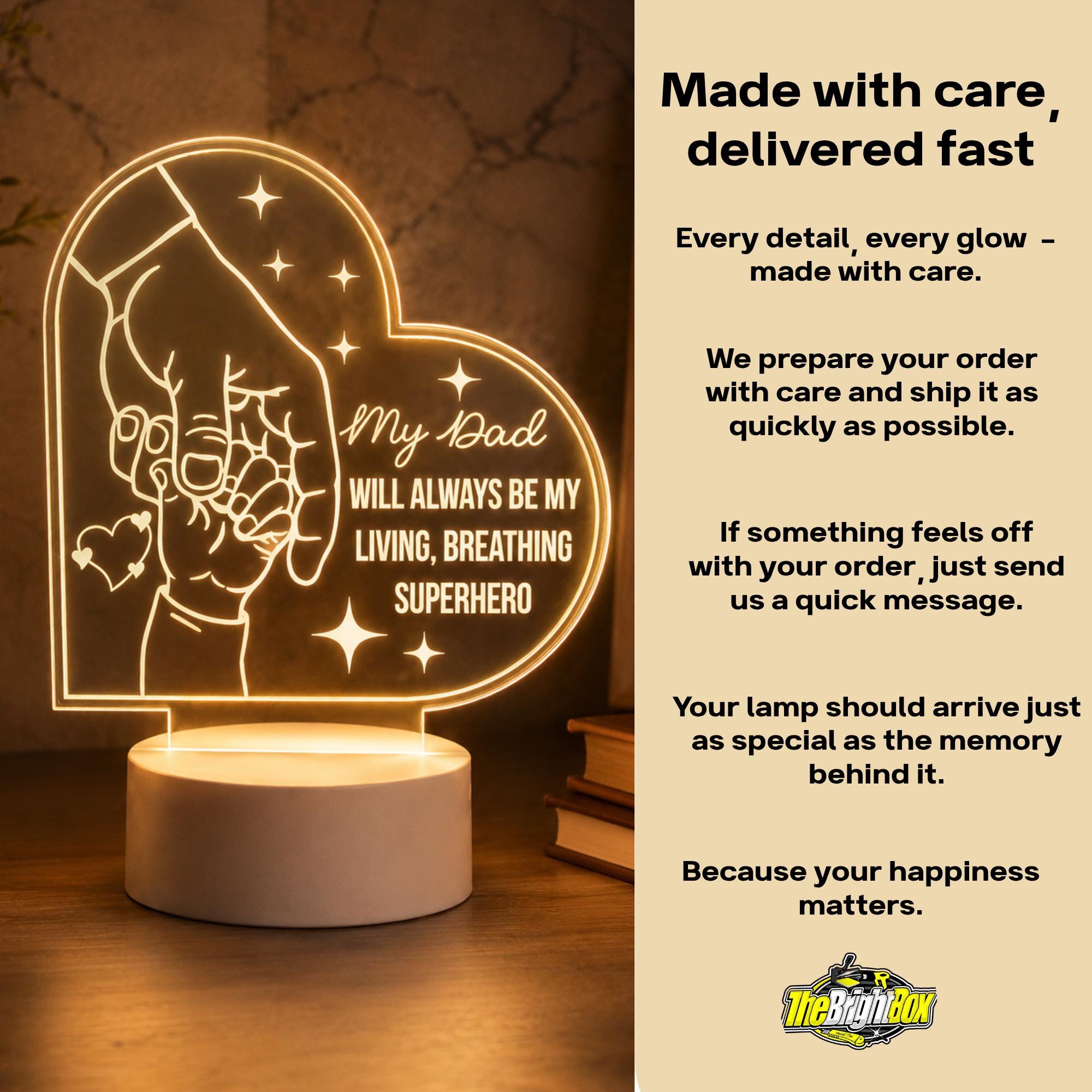 Personalized Father’s Day LED Light: My Dad Is My Superhero