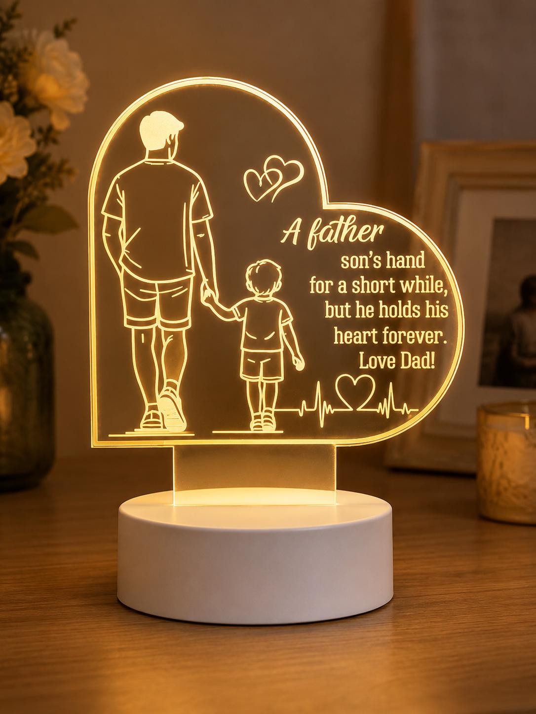 Custom Daddy Acrylic Night Light: A Father’s Love Lasts Forever