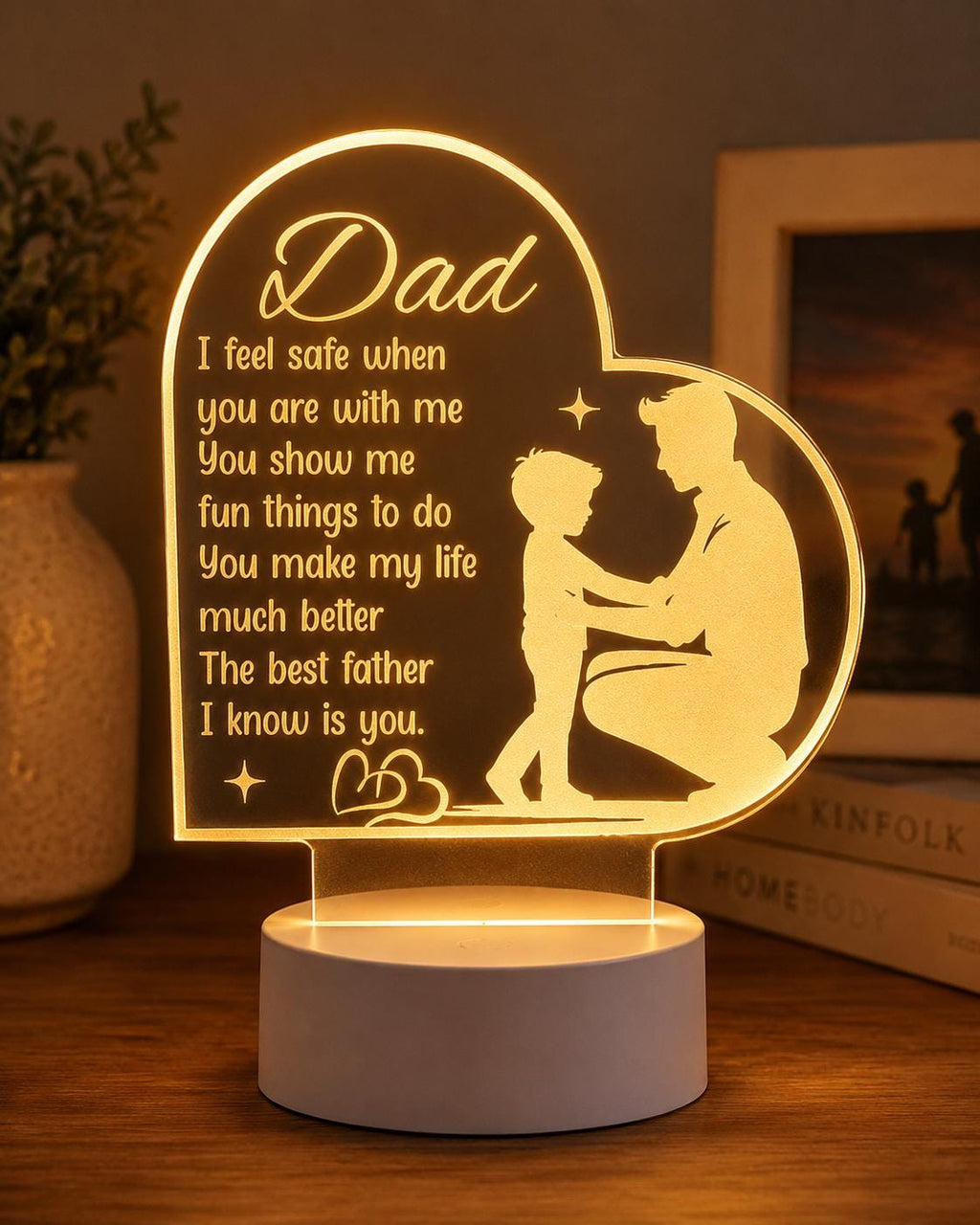 Custom Daddy Acrylic Night Light: A Father’s Love Lasts Forever