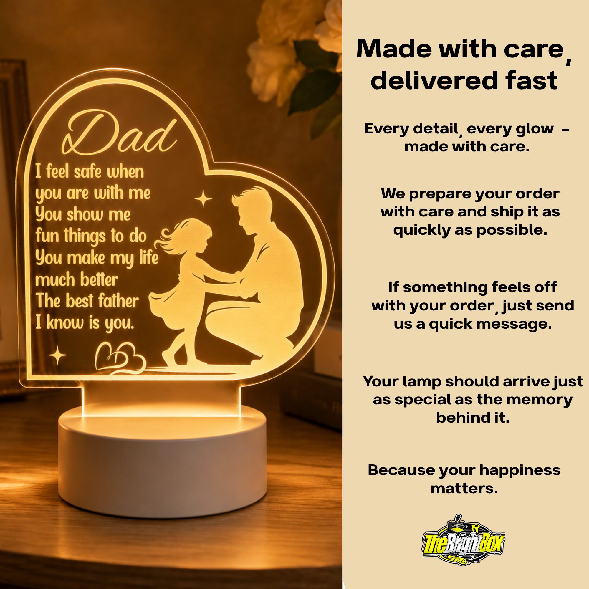 Custom Daddy Acrylic Night Light: A Father’s Love Lasts Forever