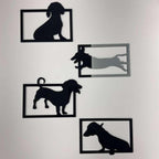 Dachshund Silhouette Wall Art – Black Acrylic Wiener Dog Decor Set