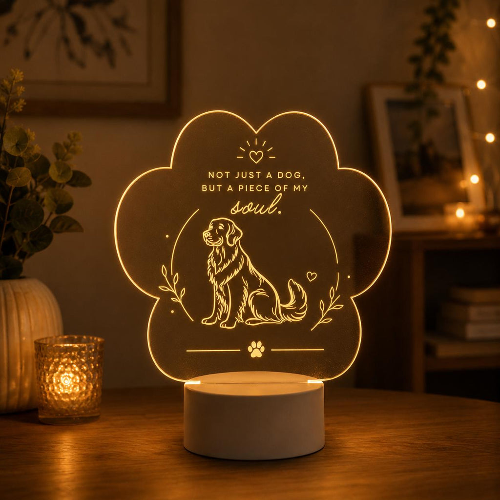 Personalized Pet Night Light: Dog Acrylic Lamp