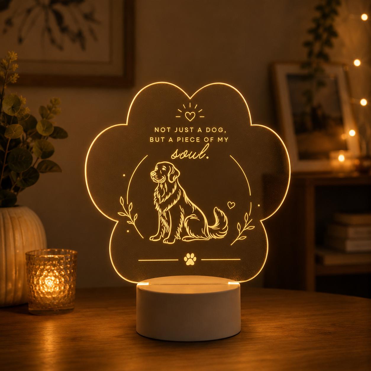Personalized Pet Night Light: Dog Acrylic Lamp