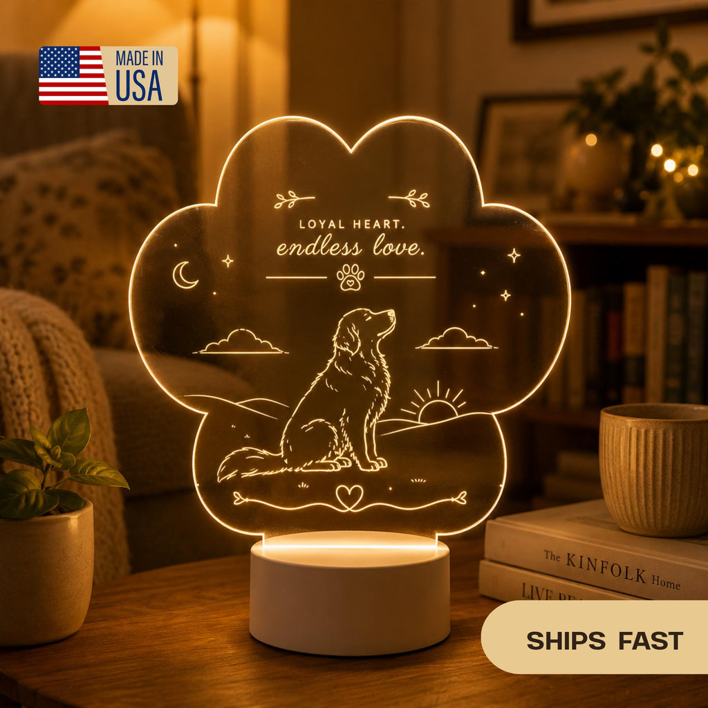 Personalized Pet Night Light: Dog Acrylic Lamp