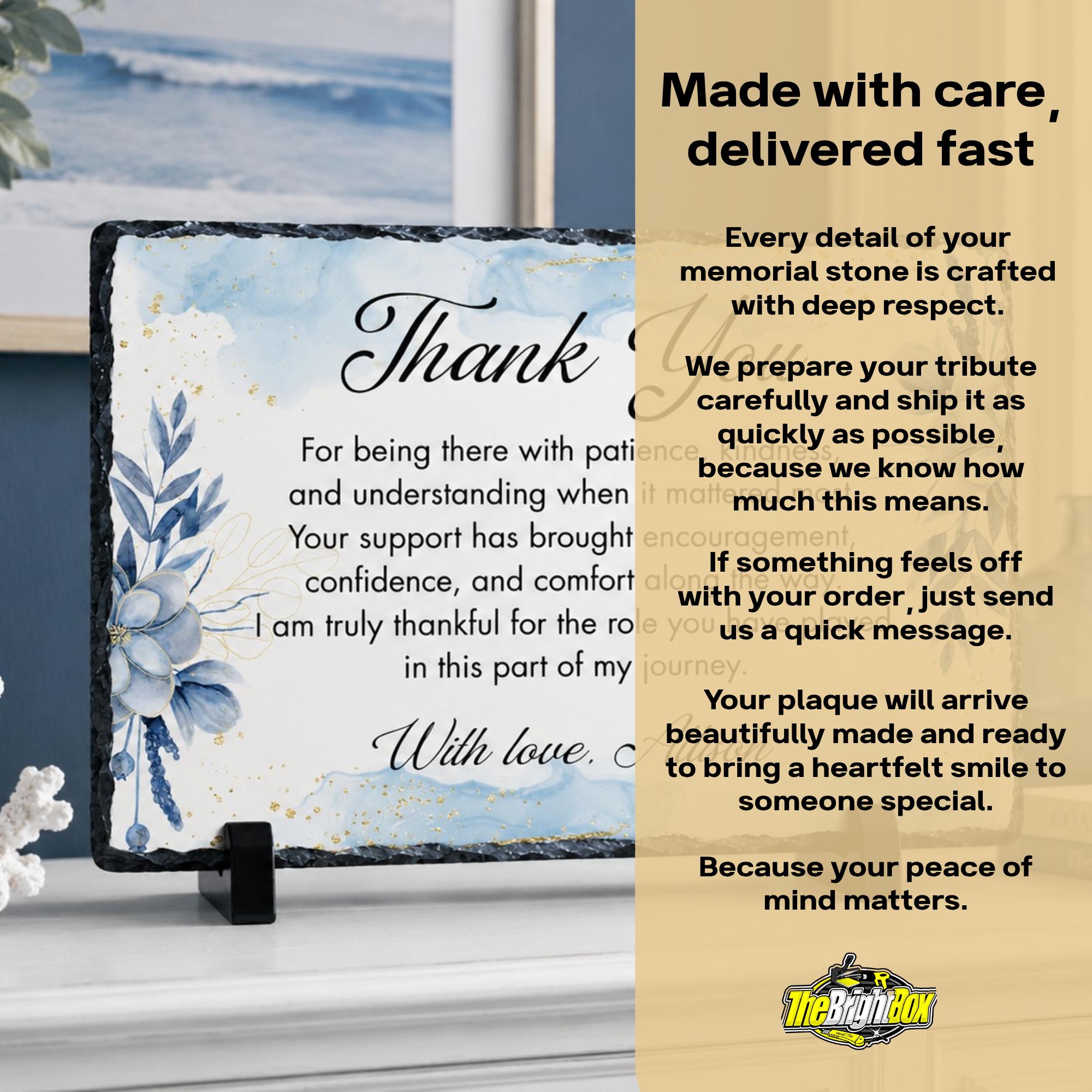 Personalized Thank You Stone Plaque Gift