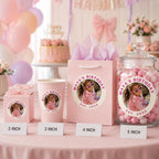 Custom Photo Birthday Stickers, Waterproof Stickers, Personalized Party Favors, Personalized Stickers