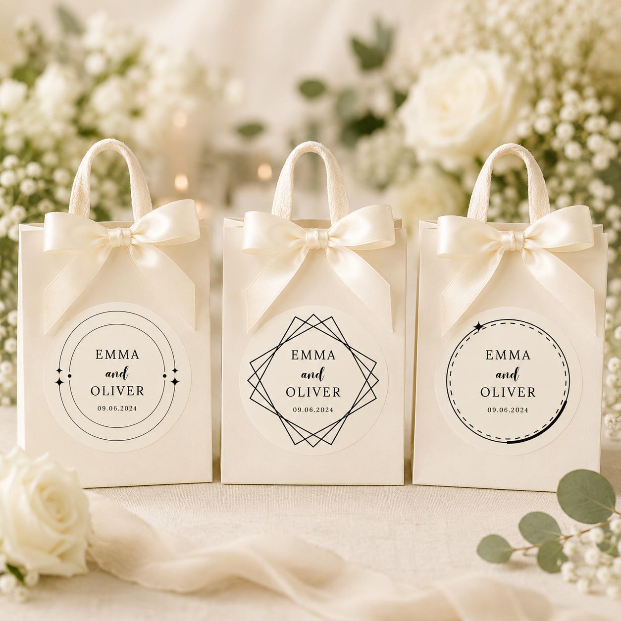 Personalized Wedding Stickers, Wedding Favor Labels, Envelope Seal, Gift Box Sticker, Wedding Date Label