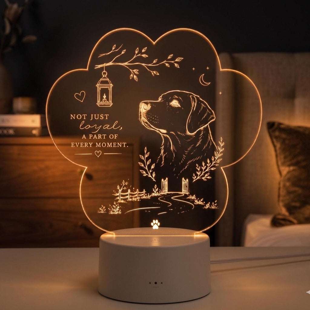 Personalized Labrador LED Night Light, Custom Acrylic Dog Lamp, Pet Lover Gift, Dog Memorial Gift, Cozy Bedroom Decor