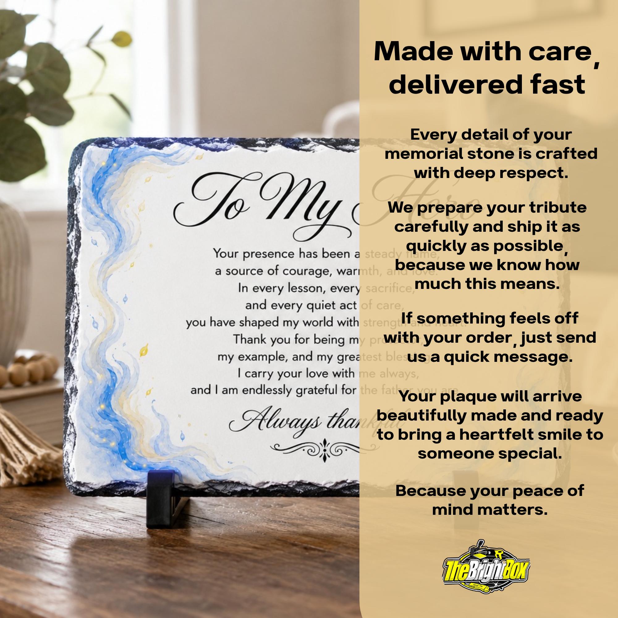 Personalized Father Stone Plaque, Custom Dad Gift, Father’s Day Gift, Sentimental Home Decor, Gift From Daughter Son