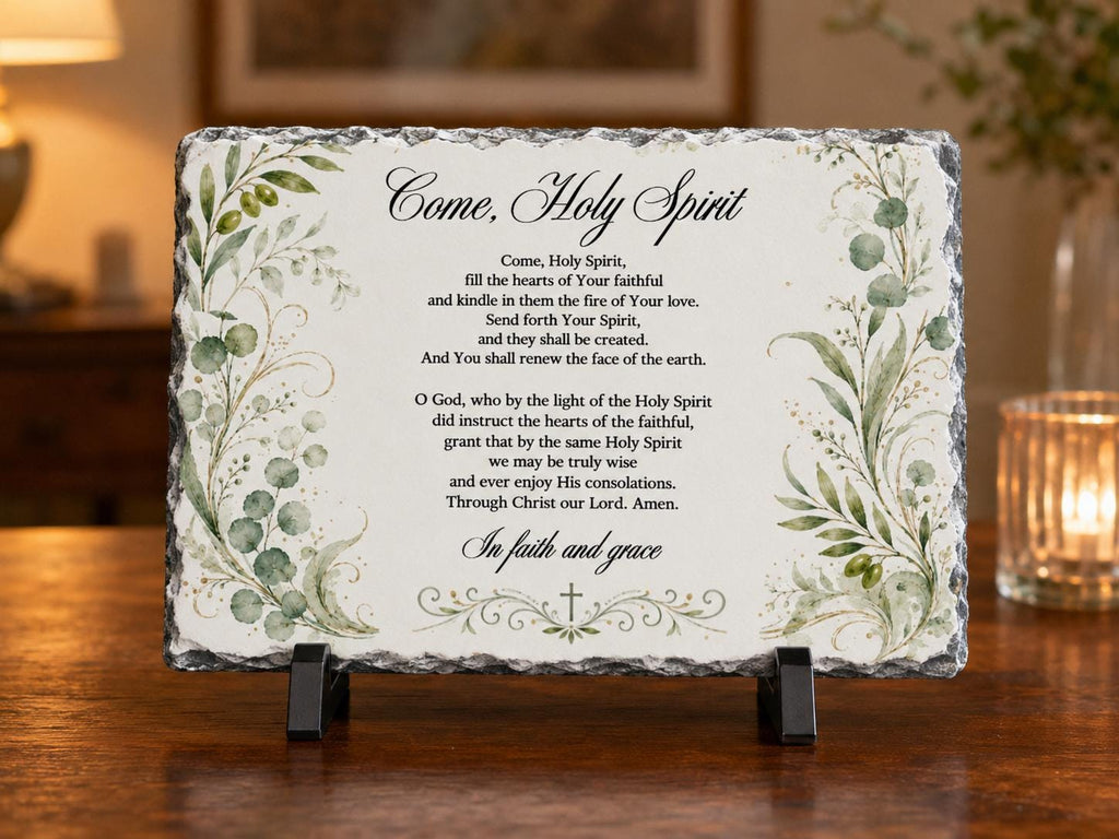 Personalized Stone Plaque, Custom Message Keepsake, Father Gift, Thank You Gift, Religious Prayer Decor, Meaningful Table Sign