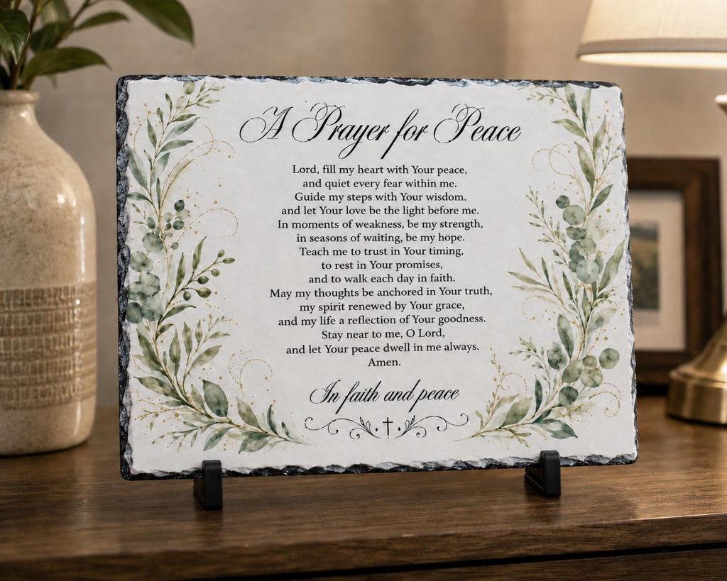 Personalized Stone Plaque, Custom Message Keepsake, Father Gift, Thank You Gift, Religious Prayer Decor, Meaningful Table Sign