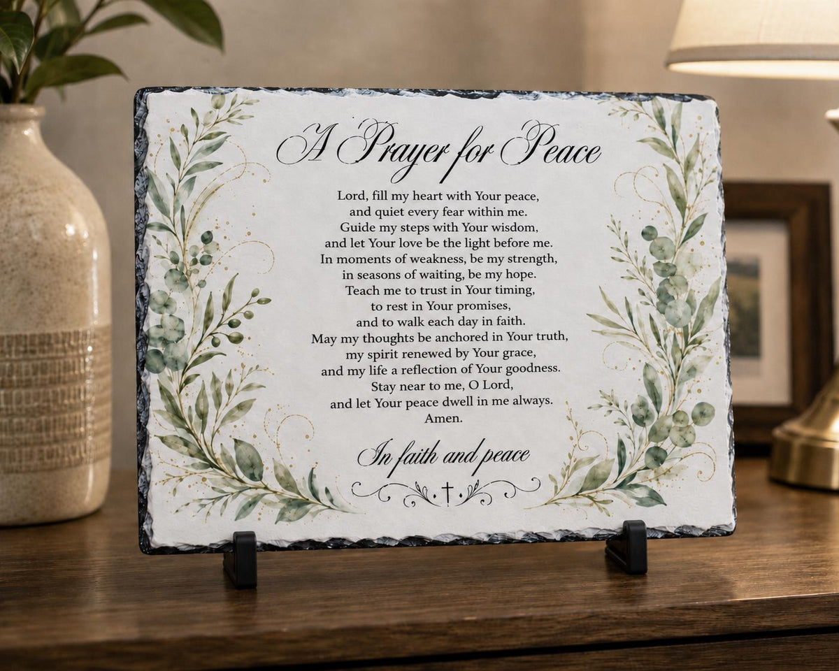 Personalized Stone Plaque, Custom Message Keepsake, Father Gift, Thank You Gift, Religious Prayer Decor, Meaningful Table Sign