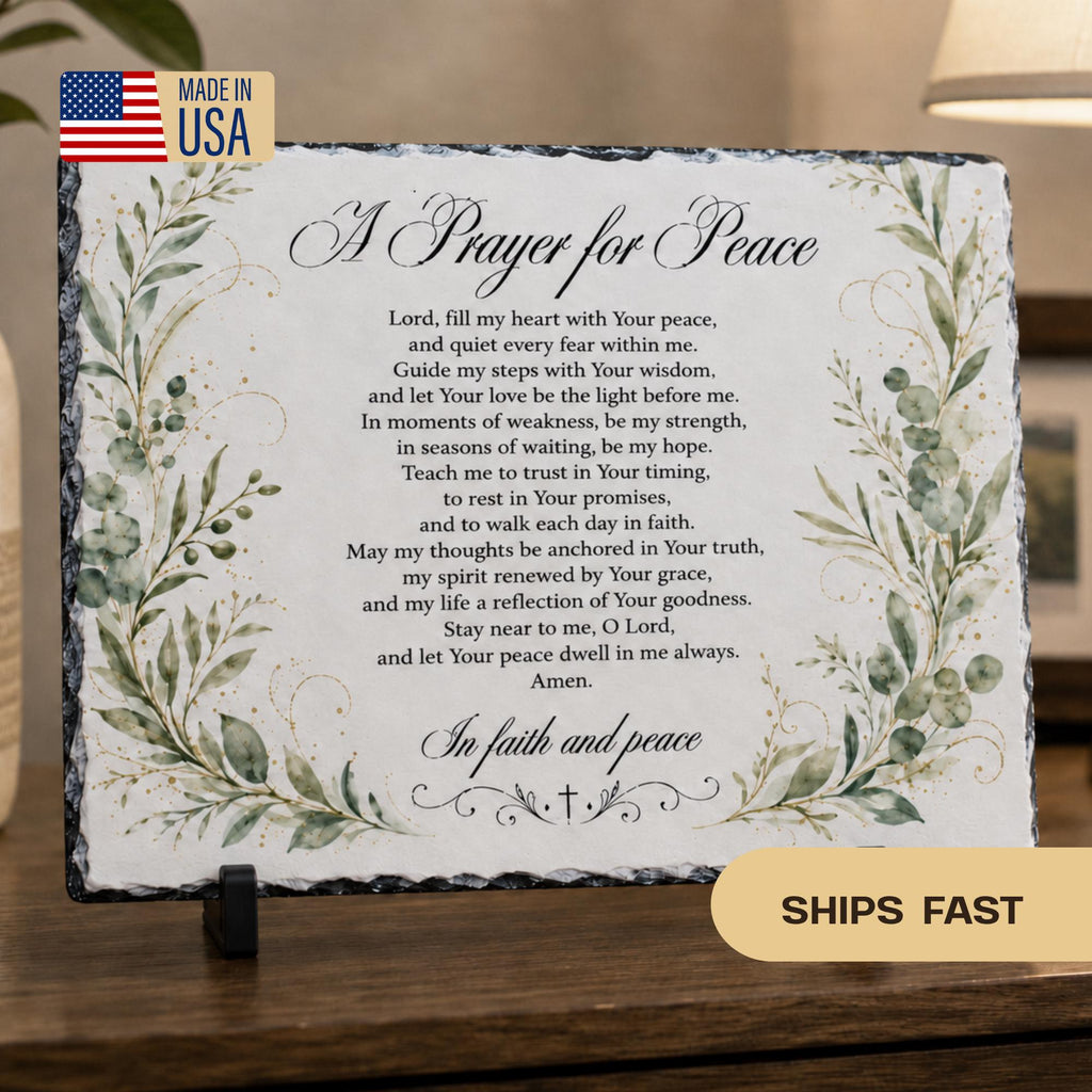 Personalized Stone Plaque, Custom Message Keepsake, Father Gift, Thank You Gift, Religious Prayer Decor, Meaningful Table Sign