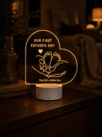 Personalized First Father’s Day Acrylic LED Night Light, Custom Dad Gift From Baby