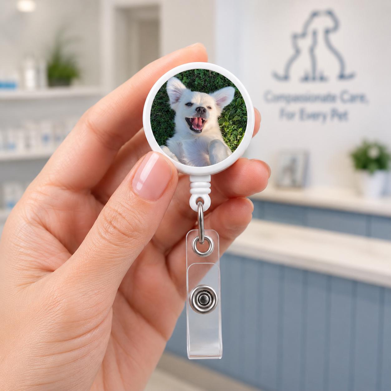 Custom badge reel, Custom Photo Badge Reel, Personalized Logo Badge Holder, Retractable ID Badge Reel, Custom Work Badge Clip, Nurse gifts